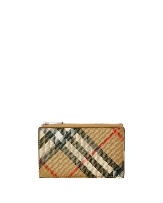 Burberry Metallic Printed Canvas Check Card Holder for men