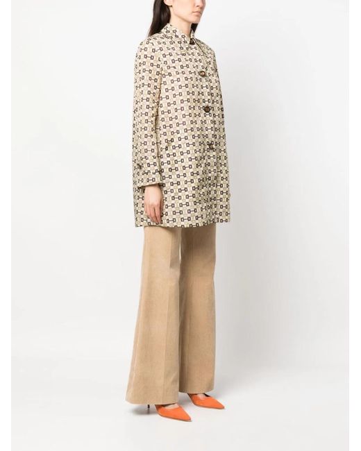 Gucci White Horsebit Print Coat