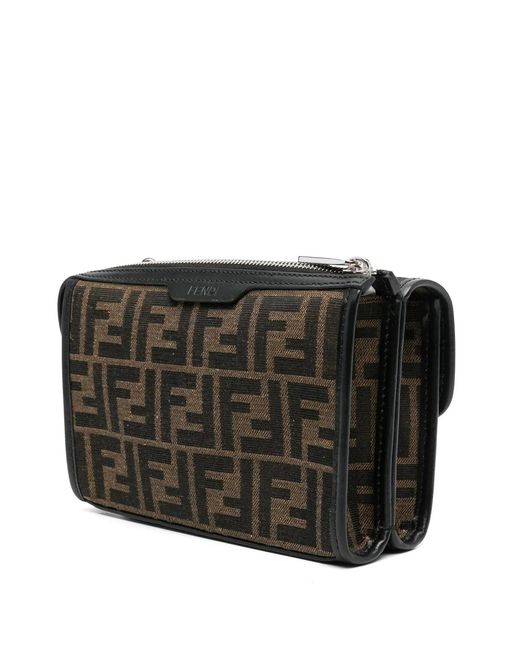 Fendi Black Baguette Double Fabric Shoulder Bag for men