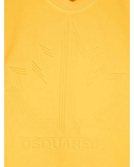 DSquared² Yellow Slouchy Fit Crewneck Sweatshirt