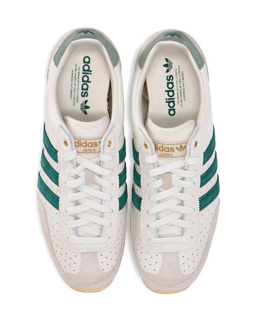 Adidas Originals Green Japan Leather Sneakers With Suede Inserts