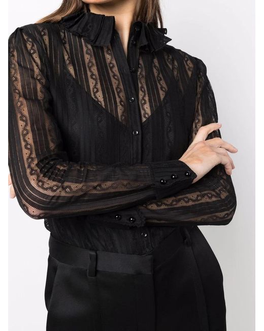 Saint Laurent Black Patchwork Cotton Shirt For