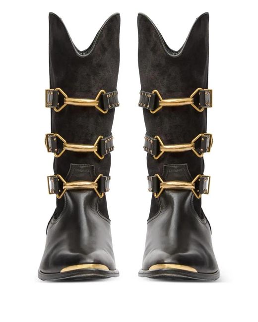 Isabel Marant Black Mexia Boots With Buckle Closure
