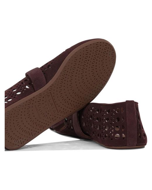 Alaïa Brown Alaia "Vienne" Mary Jane Ballet Flats