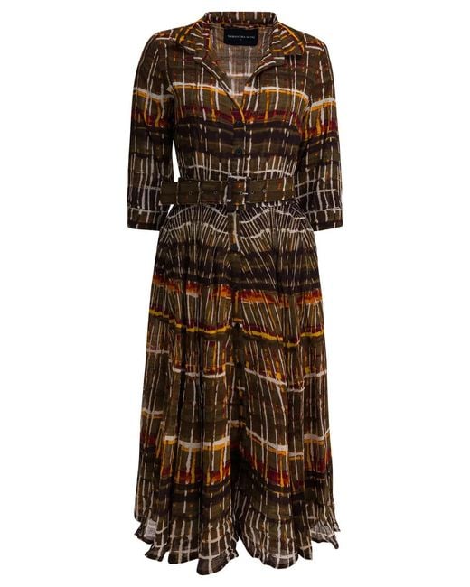 Samantha Sung Brown Plaid Wool Dress