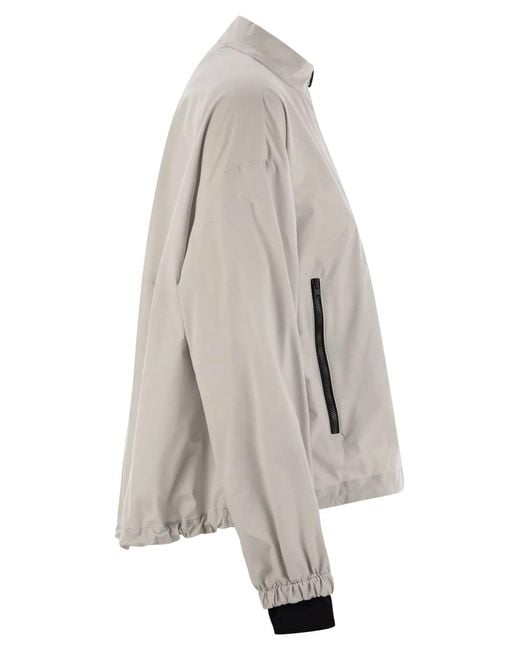 Herno Gray Laminar Bomber Jacket With Zip