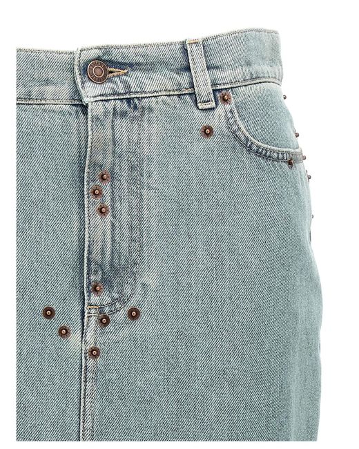 Moschino Blue Rivets Denim Skirt