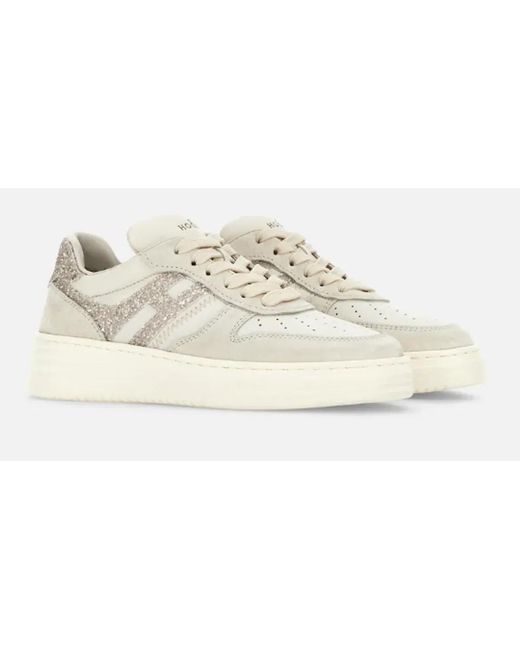 Hogan White H630 Sneaker With Glitter