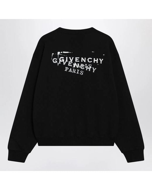 Givenchy Black Brushed Cotton Sweatshirt With Logo