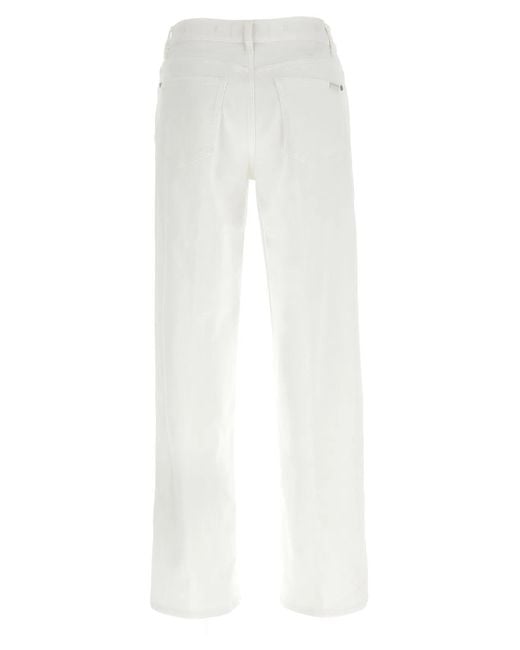 7 For All Mankind White 'Stovepipe' Jeans
