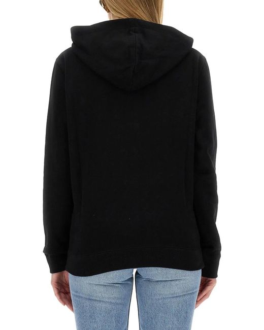 Saint Laurent Black Sweatshirt With Logo Print