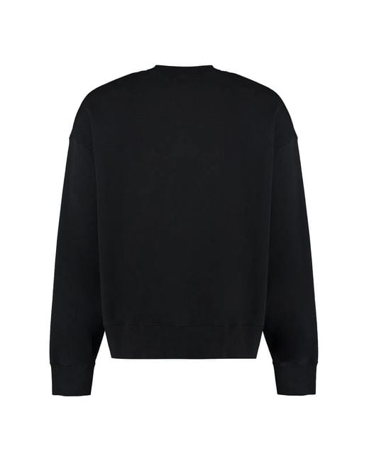 Palm Angels Black Cotton Crew-Neck Sweatshirt for men