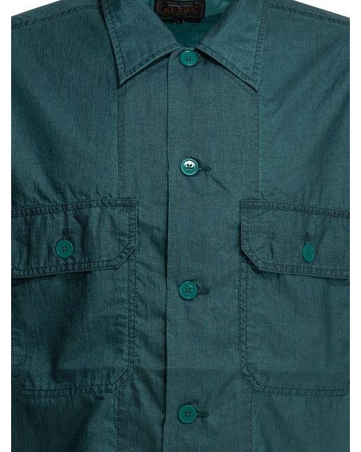 Beams Plus Green "Mil Sht" Casual Shirt for men