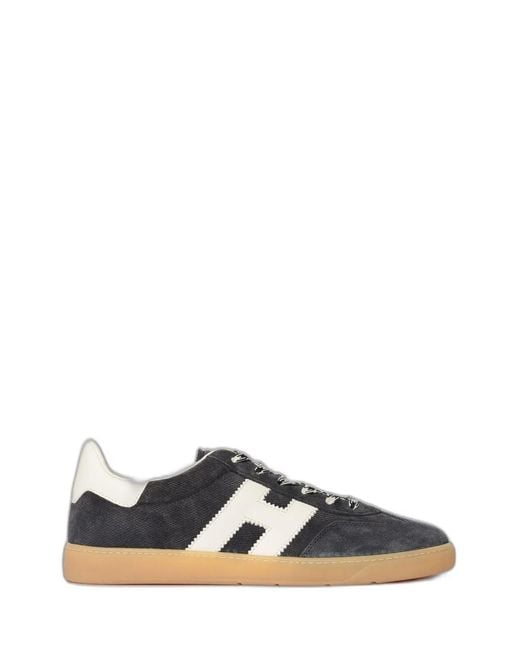 Hogan Blue Cool Suede Sneakers With Nappa Leather Perforated H Detail for men