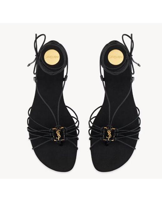 Saint Laurent Black Leather Flat Shoes