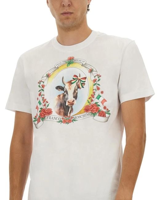 Moschino Couture White Tshirt With Logo for men