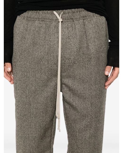 Rick Owens Gray Drawstring Slim-Leg Trousers for men