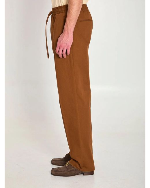 Valentino Garavani Brown Cotton Gabardine Pants for men