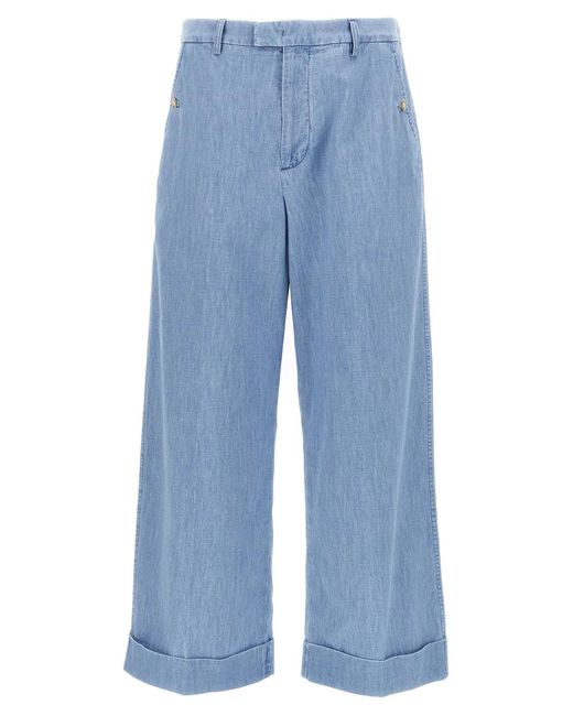 Valentino Garavani Blue Turn-Up Jeans for men