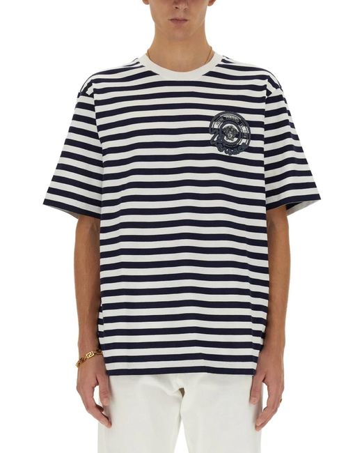 Versace Blue Striped T-Shirt for men