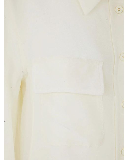 Liviana Conti White Shirt Pockets Detail