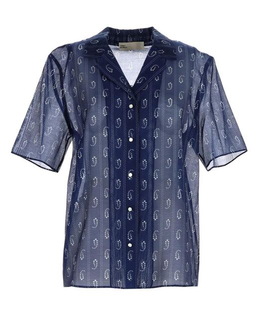 Tory Burch Blue "Paisley" Print Shirt