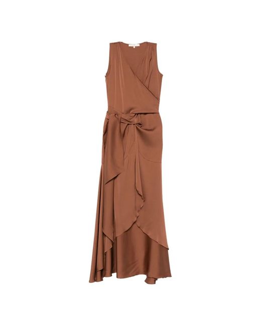 Silk95five Brown Shangri Silk Long Dress