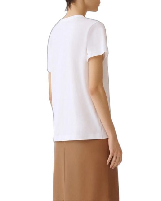 Fabiana Filippi White Jersey T-Shirt With Luminous Thread