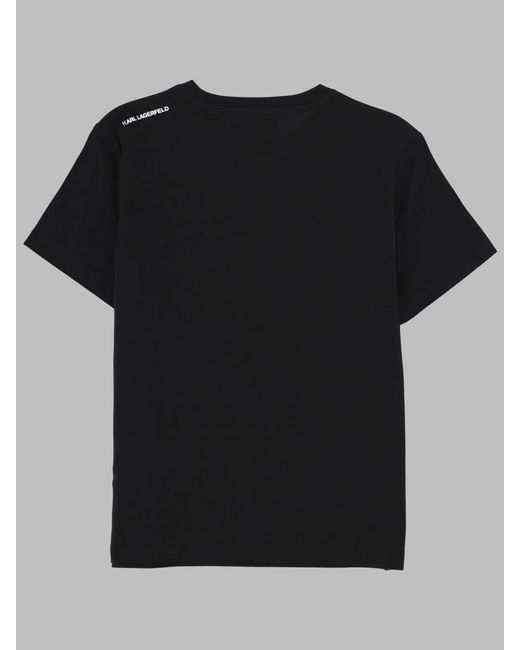 Karl Lagerfeld Black T-Shirts Con Stampa Logo