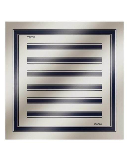 Max Mara Gray Printed Silk Scarf