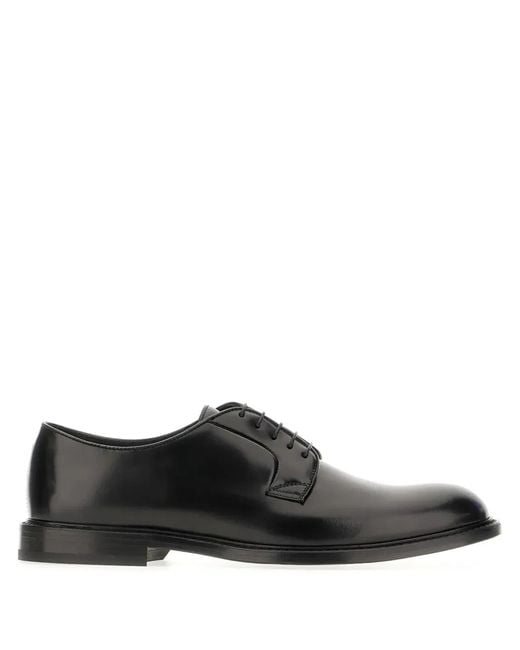 Doucal's Black Derby Lace Up for men