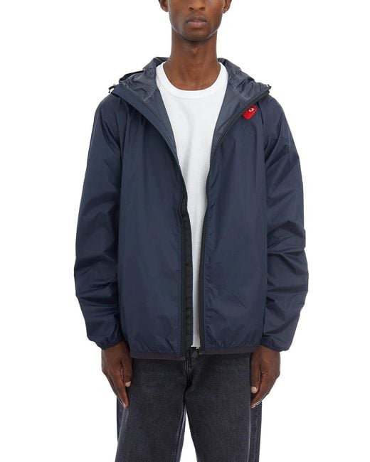 COMME DES GARÇONS PLAY Blue Cdg X K-Way Hooded Jacket for men
