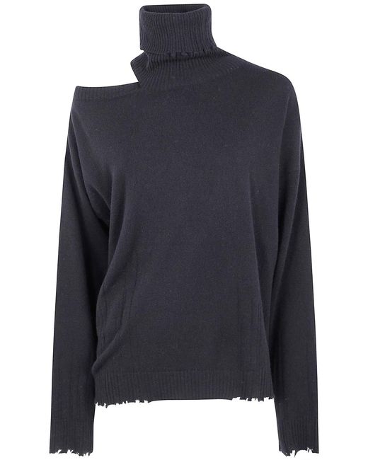 Uma Wang Blue High Neck Top