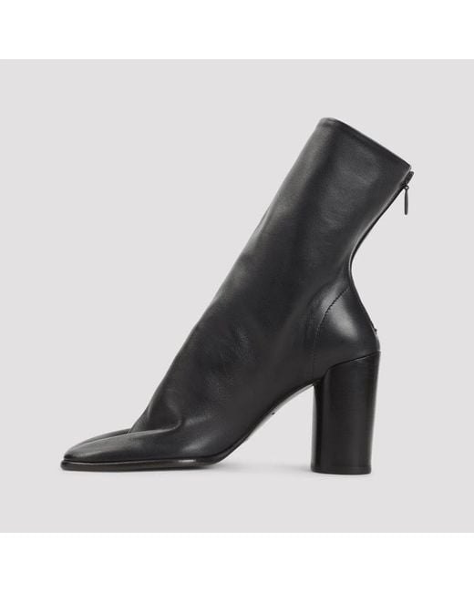 Lemaire Black Dark Chocolate Cuir Dagneau Glove Ankle 80 Boots