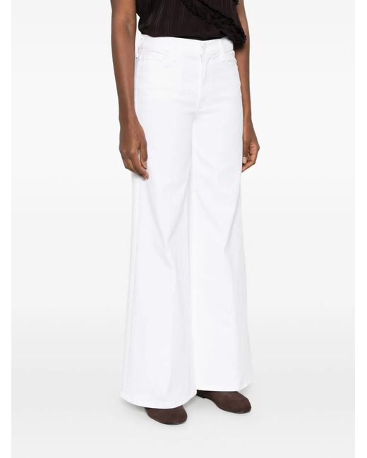 Mother White "The Twister Sneak" Jeans