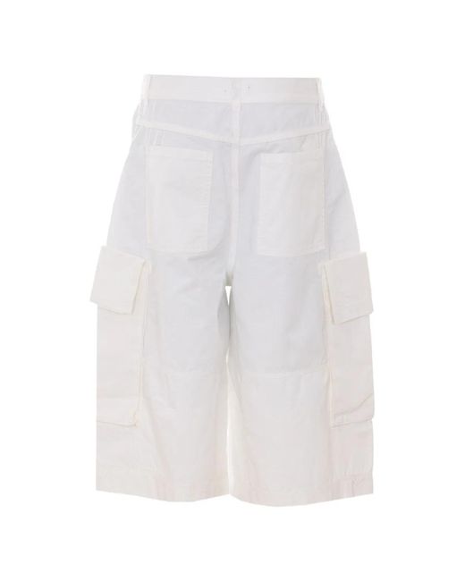 Pinko White Cotton Shorts