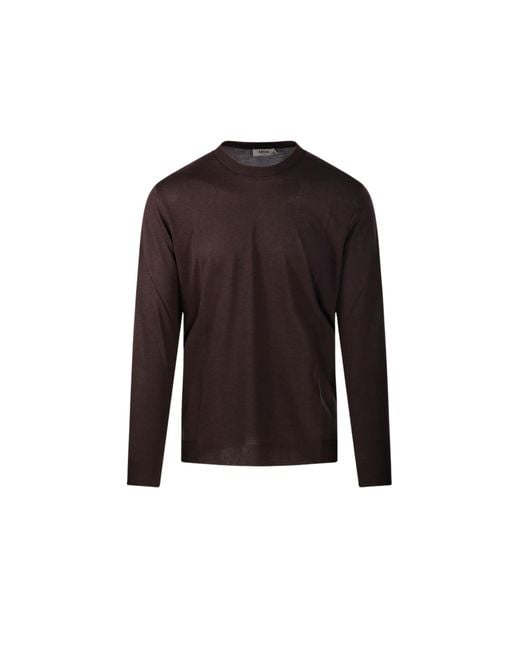 Altea Brown Long Sleeve T-Shirt for men