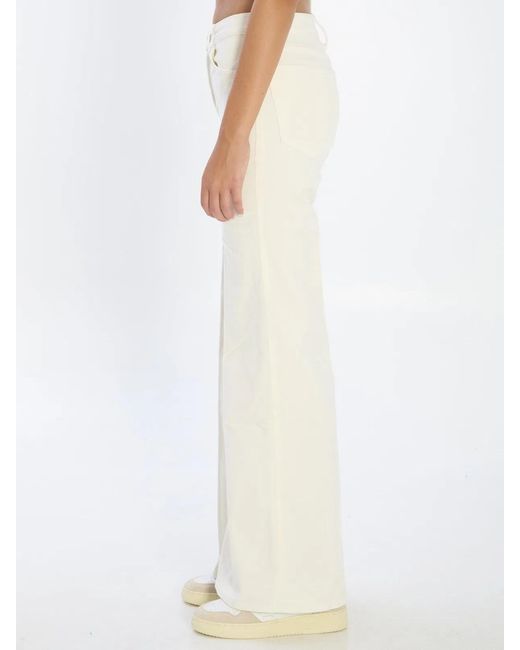 Mother White The Twister Sneak Denim Jeans