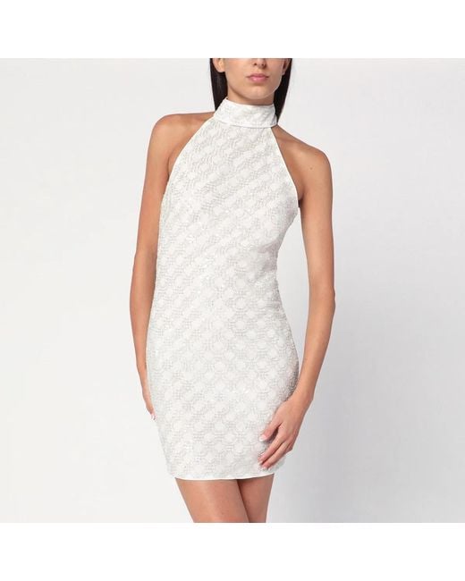 ROTATE BIRGER CHRISTENSEN White Cream-Colored Dress With Sequins
