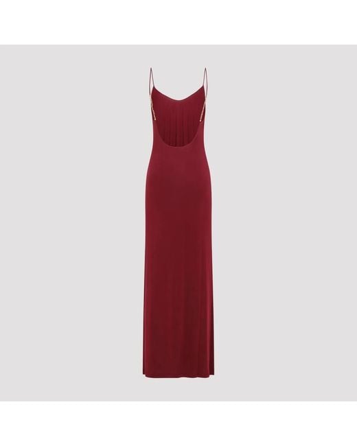 Saint Laurent Red Bordeaux Long Dress