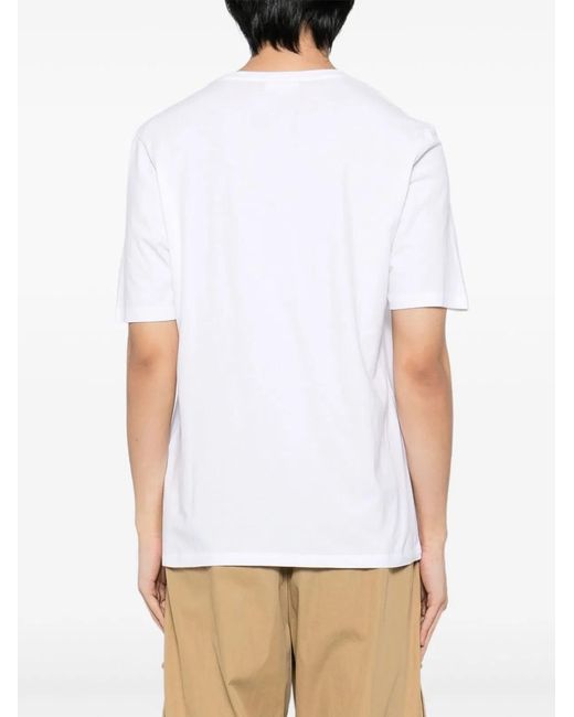 Maison Kitsuné White Maison Kitsuné Fox Head Cotton T-Shirt for men