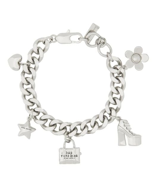 Marc Jacobs White Tone Brass Cubic Zirconia Bijoux