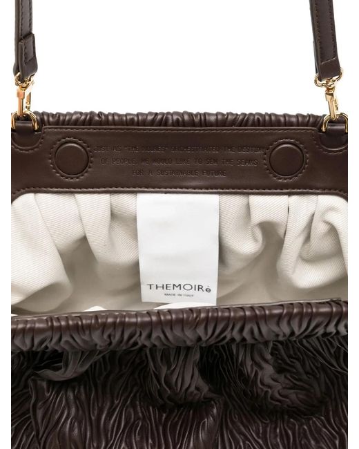 THEMOIRÈ White Bios Arricciato Apple Chocolate Leather Bag