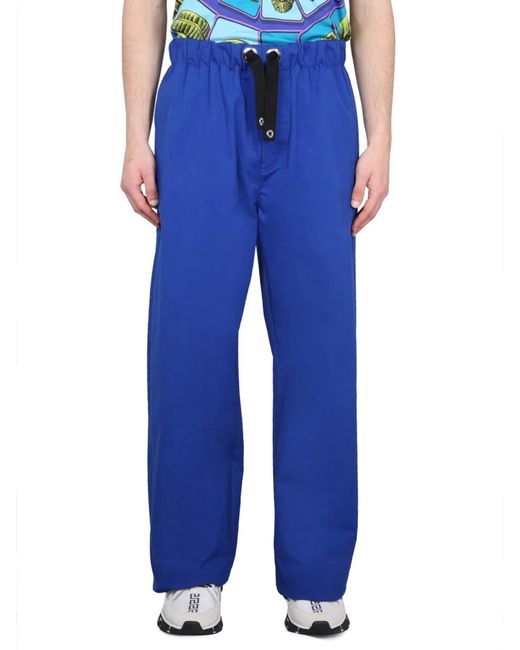 Versace Blue Drawstring Pants for men