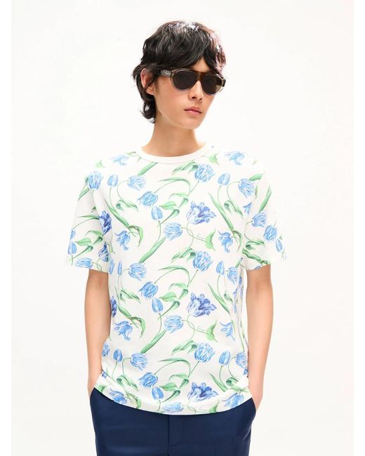 KENZO Blue Tulip' Cotton T-Shirt for men