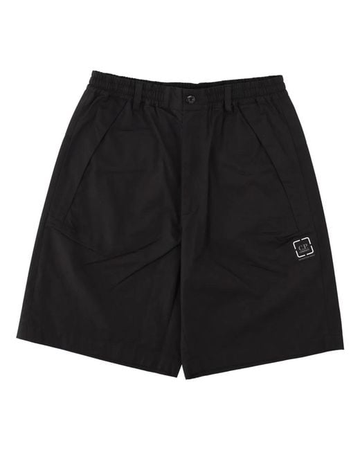 C P Company Black C.P.Company Shorts Metropolis Con Logo for men