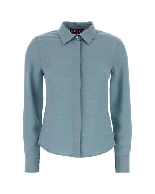 Gucci Blue Light- Silk Shirt