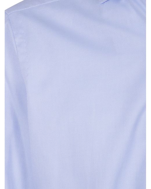 Barba Napoli Blue Classic Oxford Shirt for men