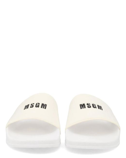 MSGM White Pvc Sandals for men