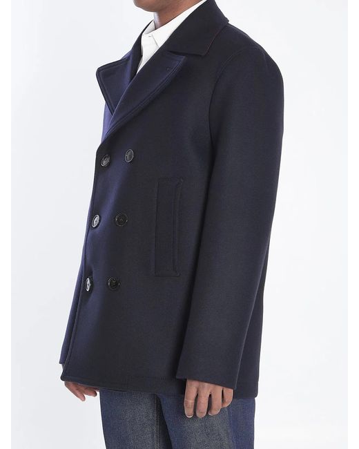 Gucci Blue Midnight Wool Coat for men